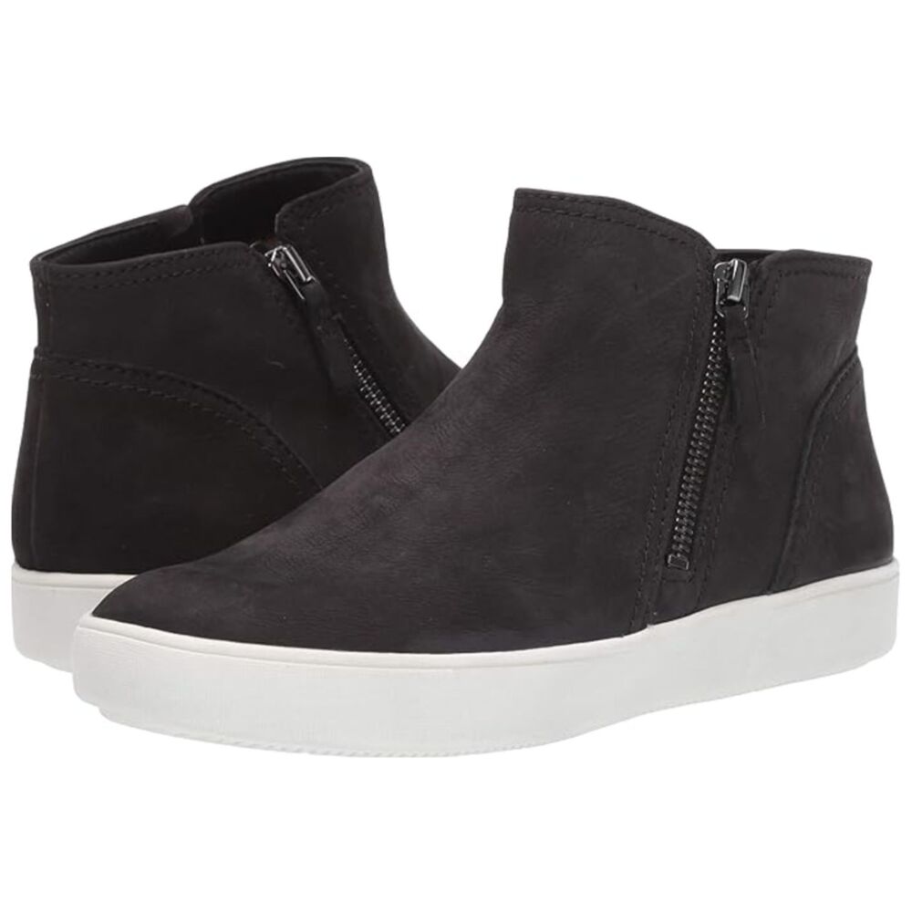 Naturalizer Miranda Nubuck Leather Ankle Bootie 9.5 Black Zip High-Top Sneakers